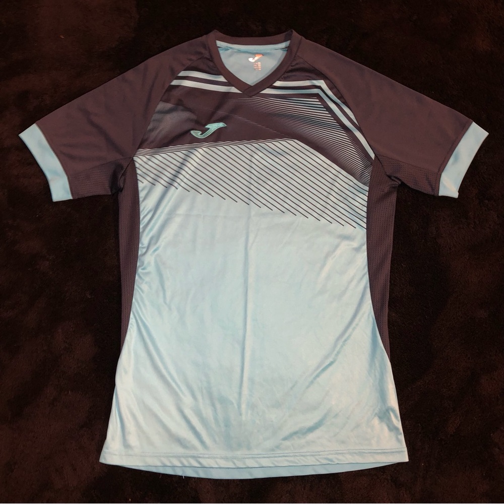 Joma Light Blue & Dark Gray Athletic Tennis Jersey